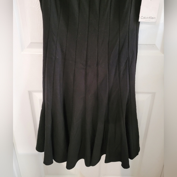 Calvin Klein Pleated Fit & Flare Sleeveless Black Dress Size 4 - Picture 3 of 7